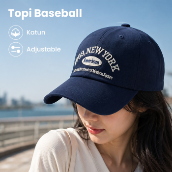 MUJE Topi Baseball Pria Wanita Bordir 1989 New York American Katun Cap - F220