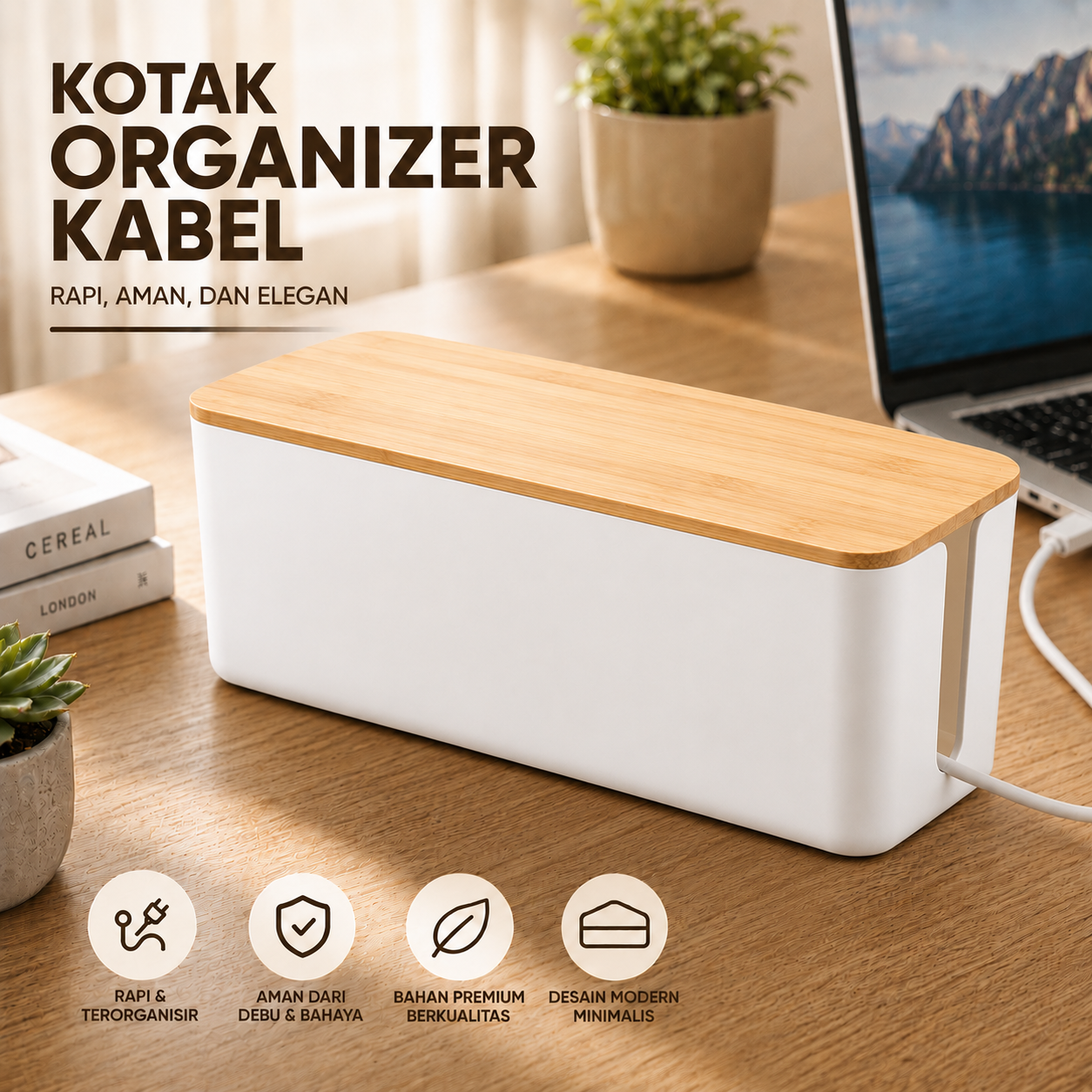 RONAR Kotak Organizer Kabel Wire Cable Storage Box Dustproof Medium - FT-200 Gambar produk RONAR Kotak Organizer Kabel Wire Cable Storage Box Dustproof Medium - FT-200 - Utama