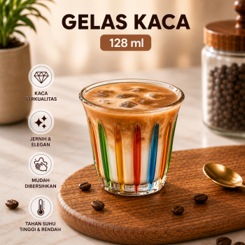 One Two Cups Gelas Kaca Aesthetic Kopi Espresso Latte Bomber Glass - SN502