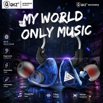 QKZ Earphone Kabel In Ear HiFi Noise Reduction 3.5mm Plug with Mic - QKZ-CK5