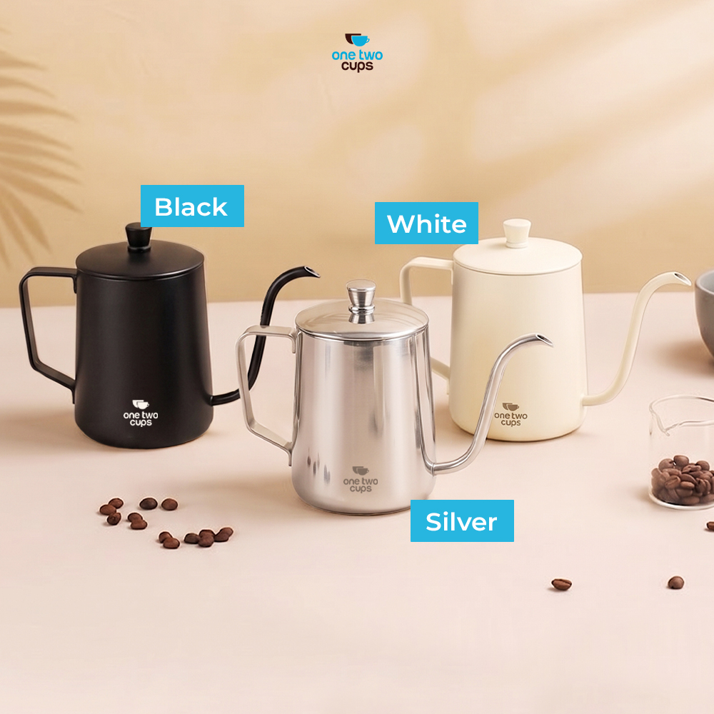 One Two Cups Teko Kopi Leher Angsa Gooseneck Pour Over Drip Kettle 350ml - HS-52 Gambar produk One Two Cups Teko Kopi Leher Angsa Gooseneck Pour Over Drip Kettle 350ml - HS-52 - 6