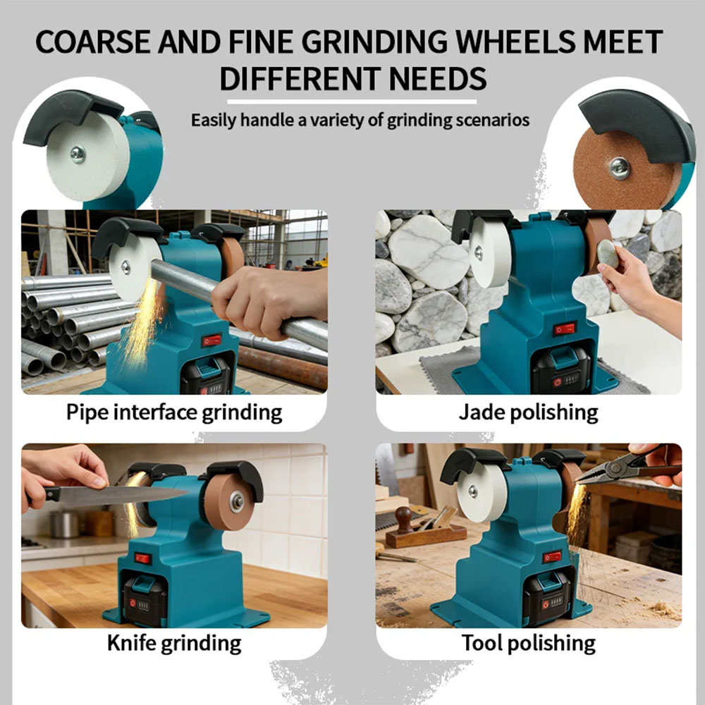 Fa Mesin Gerinda Meja Mini Polishing Dual Wheel Cordless 200W 2100mAh - BG-400D Gambar produk Fa Mesin Gerinda Meja Mini Polishing Dual Wheel Cordless 200W 2100mAh - BG-400D - 3