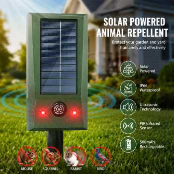 STEH Alat Pengusir Hewan Ultrasonik Solar Power Mouse Repellent 500mAh - MS-116A