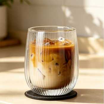 One Two Cups Gelas Kaca Aesthetic Kopi Double Wall Glass 250 ml - KT015