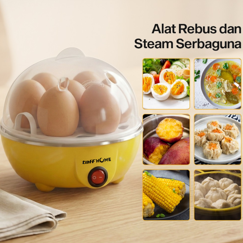 Gambar produk TaffHOME Alat Rebus Telur Listrik 7 Slot Mini Electric Egg Cooker 350W - YS-203 - 6