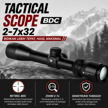 Vortex Crossfire II Rifle Tactical Scope Hunting Crosshair BDC 2-7x32 - Black