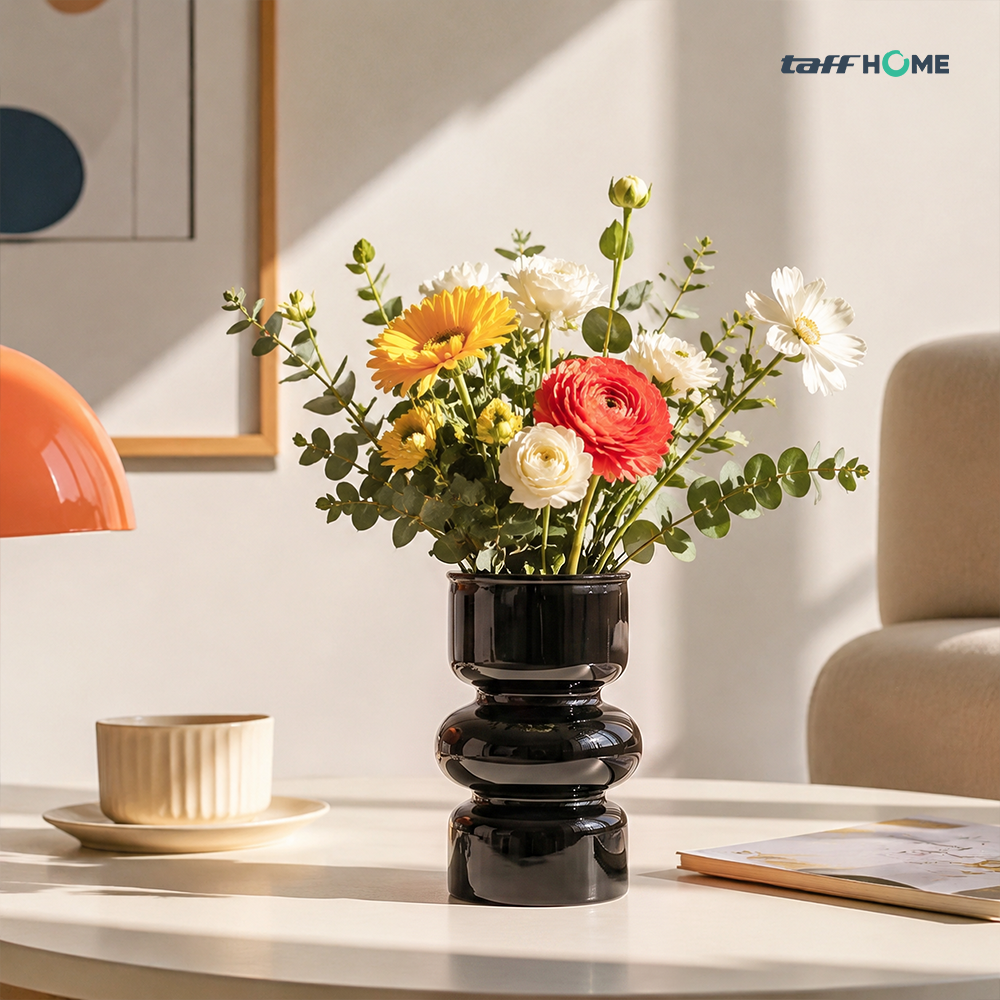 Gambar produk TaffHOME Vas Bunga Kaca Nordic Bottle Vase Flower Pot Home Decor 18cm - AM-18 - 1
