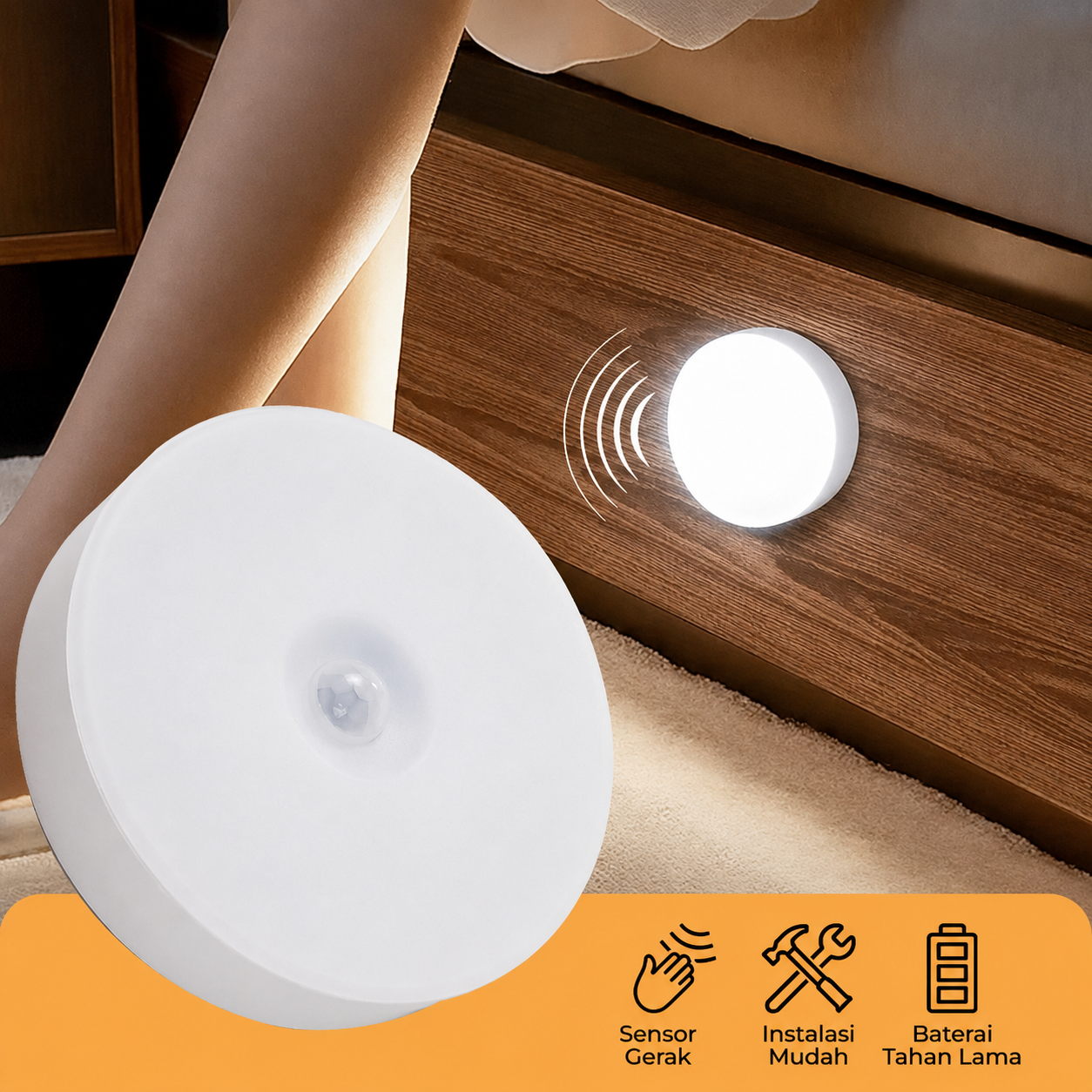 Sulala Lampu Tidur Minimalis USB Night Lamp 8 LED Cool White - SU34 Gambar produk Sulala Lampu Tidur Minimalis USB Night Lamp 8 LED Cool White - SU34 - Utama