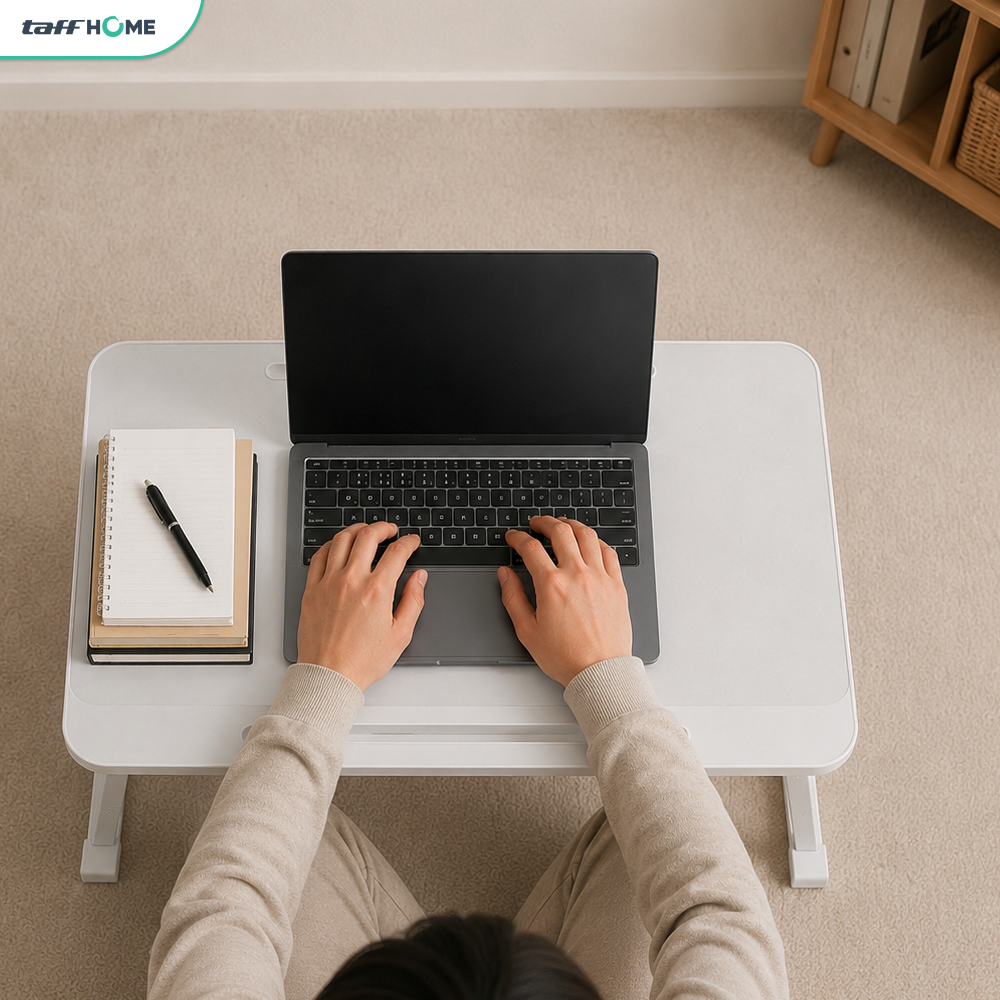 TaffHOME Meja Lipat Laptop Belajar Foldable Bed Table Adjustable - KS02 Gambar produk TaffHOME Meja Lipat Laptop Belajar Foldable Bed Table Adjustable - KS02 - 6