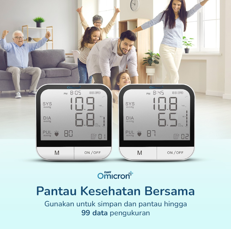 Gambar produk TaffOmicron Tensimeter Digital Pengukur Tekanan Darah English Voice - BMP-A7VL - 3