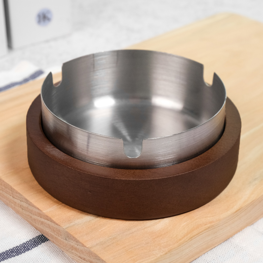 Firetric Asbak Rokok Wood Stainless Cigarette Ashtray with Lid - JL55 Gambar produk Firetric Asbak Rokok Wood Stainless Cigarette Ashtray with Lid - JL55 - 1