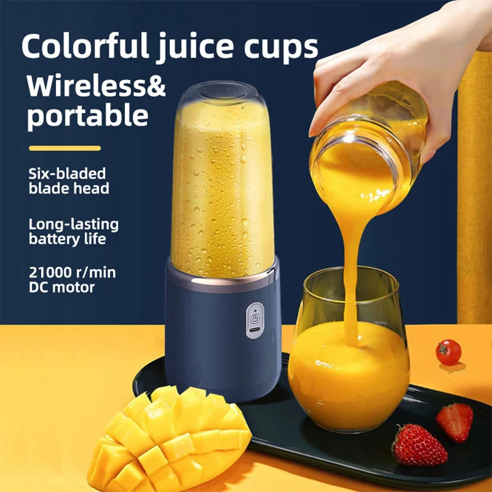 KAL Blender Portable Mini Juicer Buah 6 Pisau 40W 1200mAh 400ml - YE-07 Gambar produk KAL Blender Portable Mini Juicer Buah 6 Pisau 40W 1200mAh 400ml - YE-07 - 6