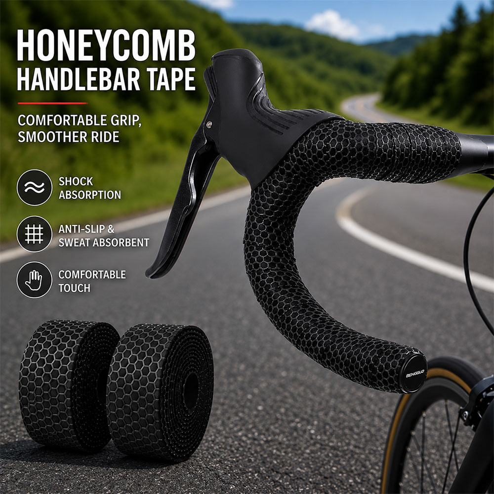 BENGG Handlebar Tape Gagang Sepeda Bicycle Handle Wrap 2.1M 3mm 2 PCS - GH-090H Gambar produk BENGG Handlebar Tape Gagang Sepeda Bicycle Handle Wrap 2.1M 3mm 2 PCS - GH-090H - Utama
