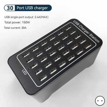 Kisamaa Desktop Charger USB Type A Charger Hub 30 Port 150W - YFY-A75