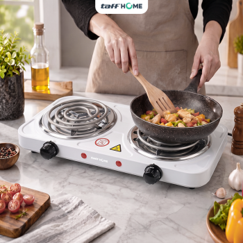 Gambar produk TaffHOME Kompor Listrik 2 Tungku Portable 5 Gear Coil Hot Plate 2000W - C2-2000-20 - 7