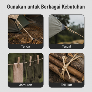 Gambar produk TaffSPORT Tali Tenda Paracord Rope Tent Camp 7 Core 4mm 100M - SH139 - 5
