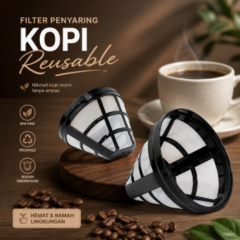 Gambar produk One Two Cups Filter Penyaring Kopi Basket Cup Coffee Filter Reusable - RF60