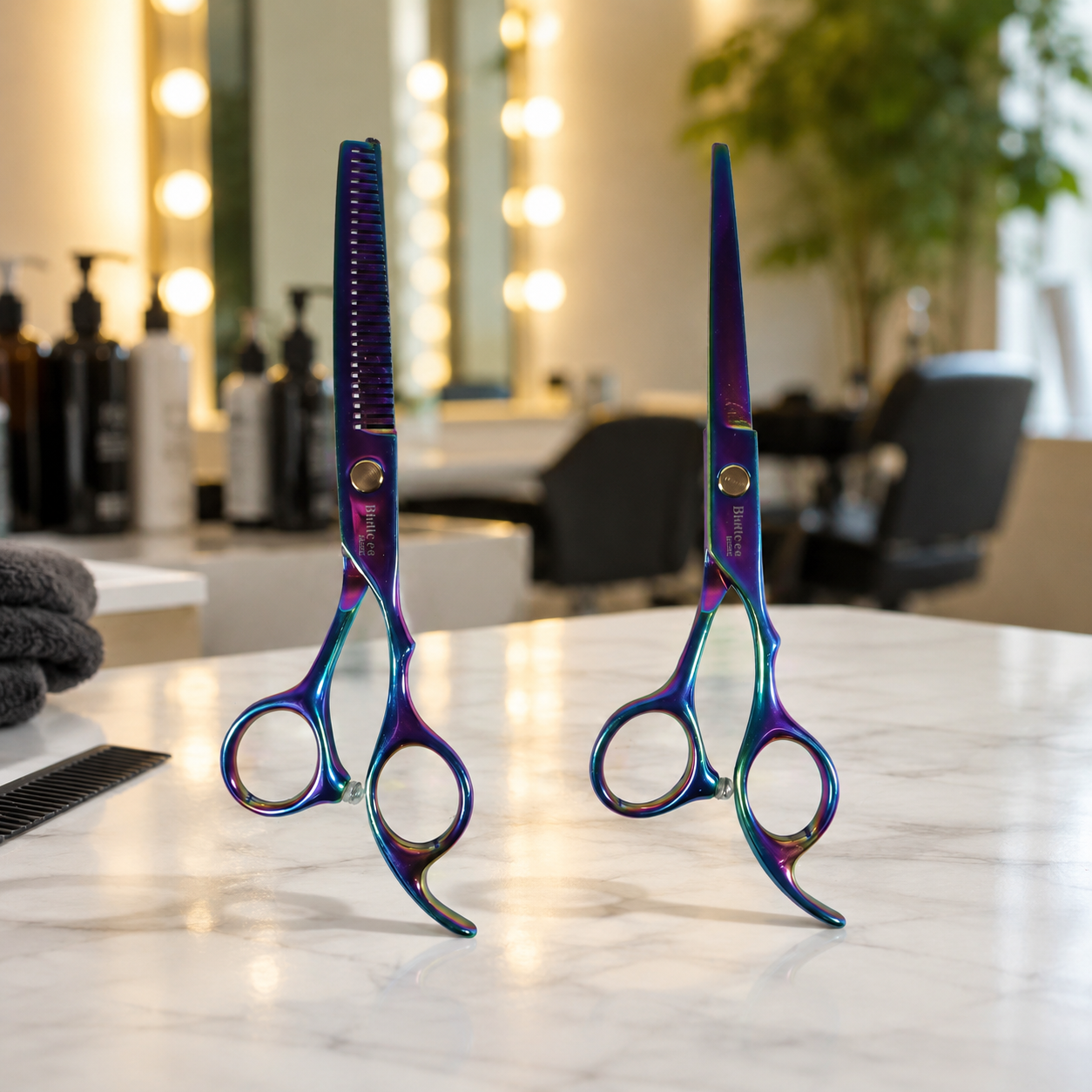 Biutte.co Gunting Rambut Lurus Sasak Buffing Stainless Steel 2 PCS - M1325 Gambar produk Biutte.co Gunting Rambut Lurus Sasak Buffing Stainless Steel 2 PCS - M1325 - 1