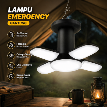 NEWB Lampu Emergency LED SMD Camping Foldable Rechargeable 2400mAh - 2050