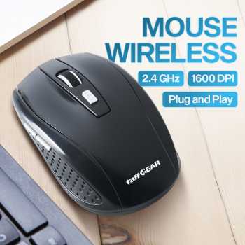 Gambar produk TaffGEAR Mouse Wireless Optical 2.4GHz Ergonomis Portable 6Key 1600DPI - AA-01