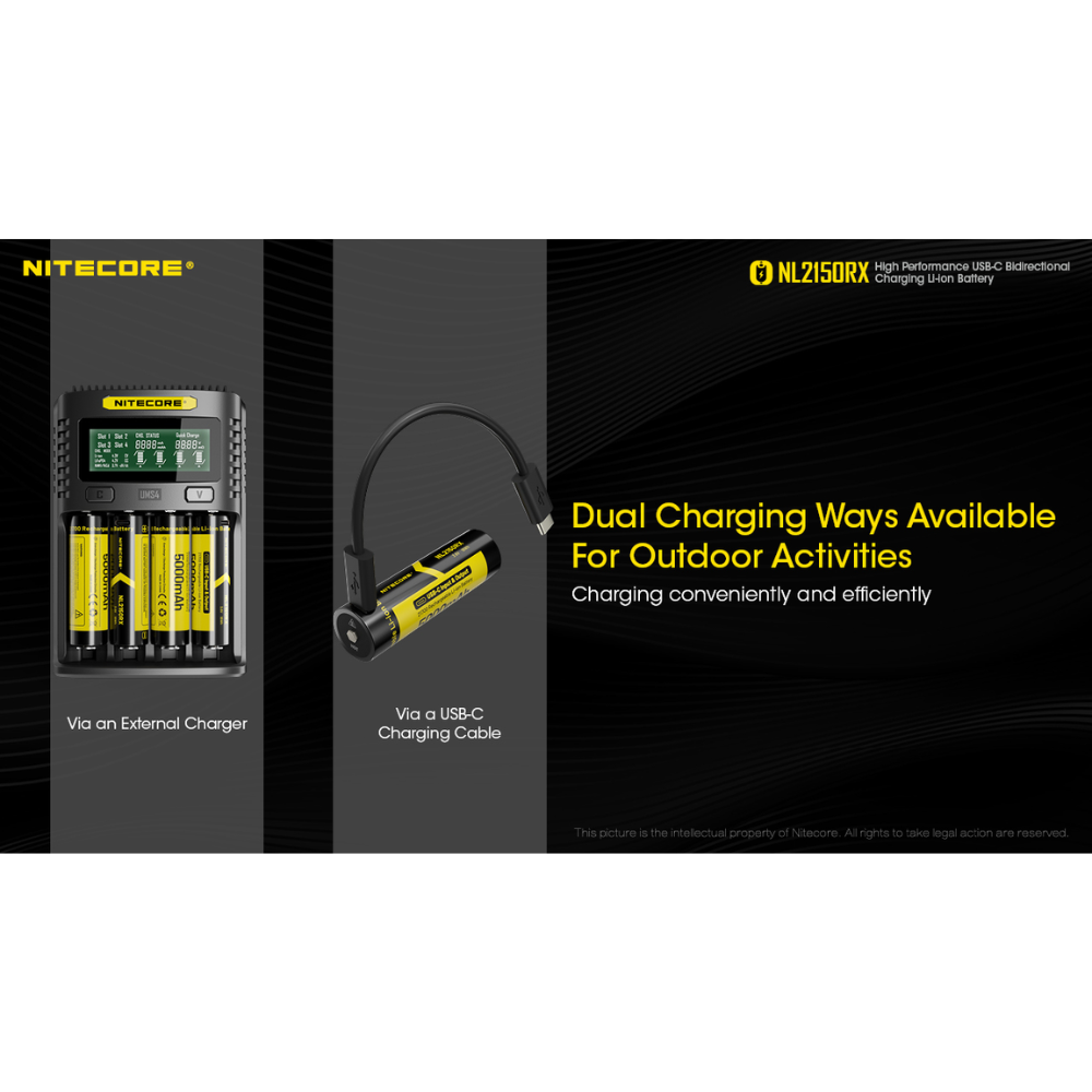 Gambar produk NITECORE Baterai Isi Ulang 21700 Flat Top Li-Ion 5000mAh 3.6V 1 PCS - NL2150RX - 3