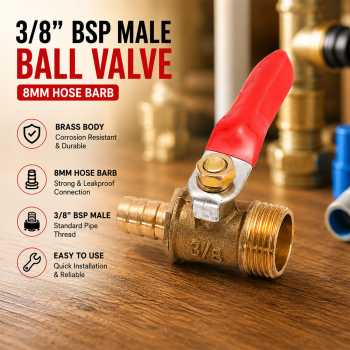 MAX Ball Valve Kuningan Stop Kran Air Nepel Selang Pagoda Brass Iron - DN10
