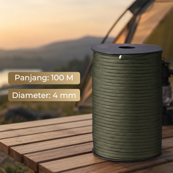 Gambar produk TaffSPORT Tali Tenda Paracord Rope Tent Camp 7 Core 4mm 100M - SH139 - 8