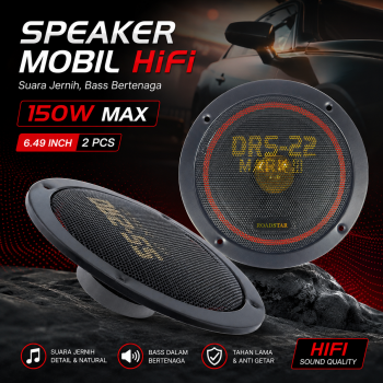 Gambar produk TaffSTUDIO Roadstar Speaker Mobil HiFi Stereo 6.49 Inch 150W 2 PCS - DRS-22 Mark III