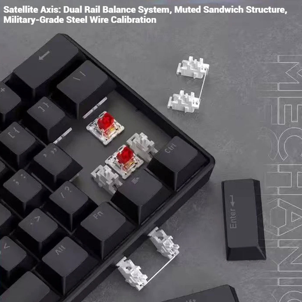 KOO Keyboard Gaming RGB Mechanical Red Switch Wired 61 Keys - MK-61 Gambar produk KOO Keyboard Gaming RGB Mechanical Red Switch Wired 61 Keys - MK-61 - 3