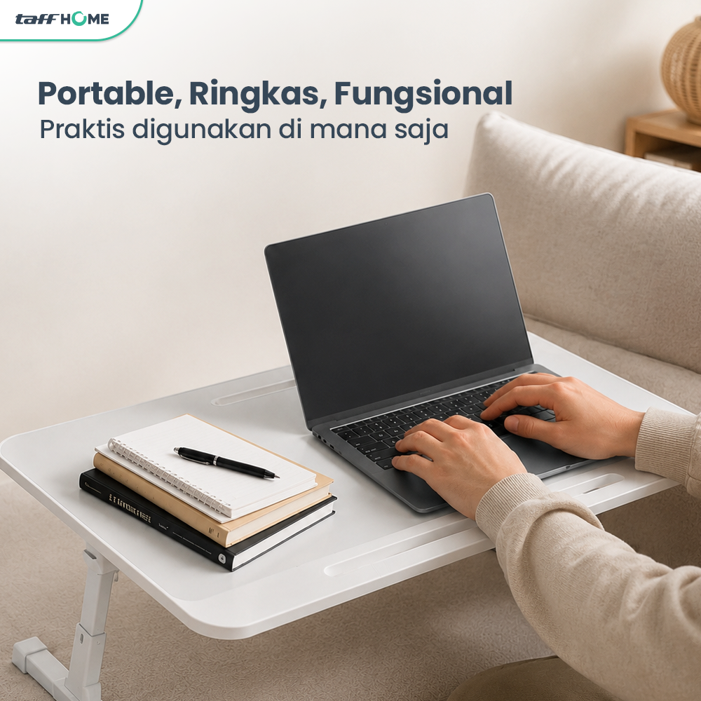TaffHOME Meja Lipat Laptop Belajar Foldable Bed Table Adjustable - KS02 Gambar produk TaffHOME Meja Lipat Laptop Belajar Foldable Bed Table Adjustable - KS02 - 1