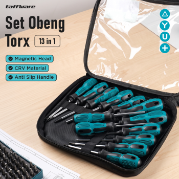 Taffware Obeng Set Torx Screwdriver Bit Household Repair Tools 13 PCS - RL13