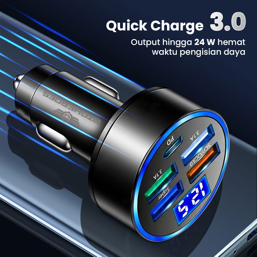 OTOHEROES Car Charger Mobil Fast Charging PD QC 3.0 USB Type C A 24W - C9 Gambar produk OTOHEROES Car Charger Mobil Fast Charging PD QC 3.0 USB Type C A 24W - C9 - 1