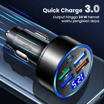 Gambar produk OTOHEROES Car Charger Mobil Fast Charging PD QC 3.0 USB Type C A 24W - C9 - 1