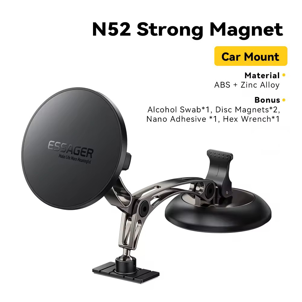 Gambar produk ESSAGER Holder HP Mobil Magnetic N52 360 Rotation Car Phone Holder - ES-ZJ40 - 1