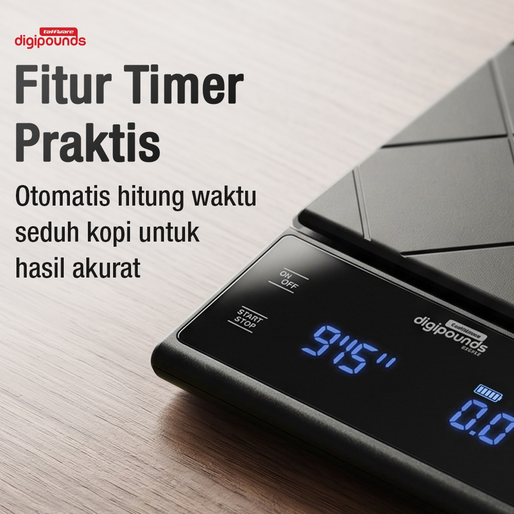 Gambar produk Taffware Digipounds Timbangan Kopi Digital USB Coffee Scale 0.1g 3kg - EK6012 - 3
