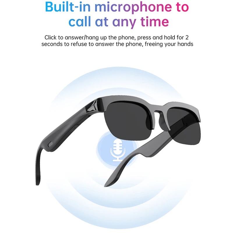 Gambar produk COTAUL Kacamata Bluetooth Headset AI Translation Smart Glasses IPX4 - XG89AI - 4