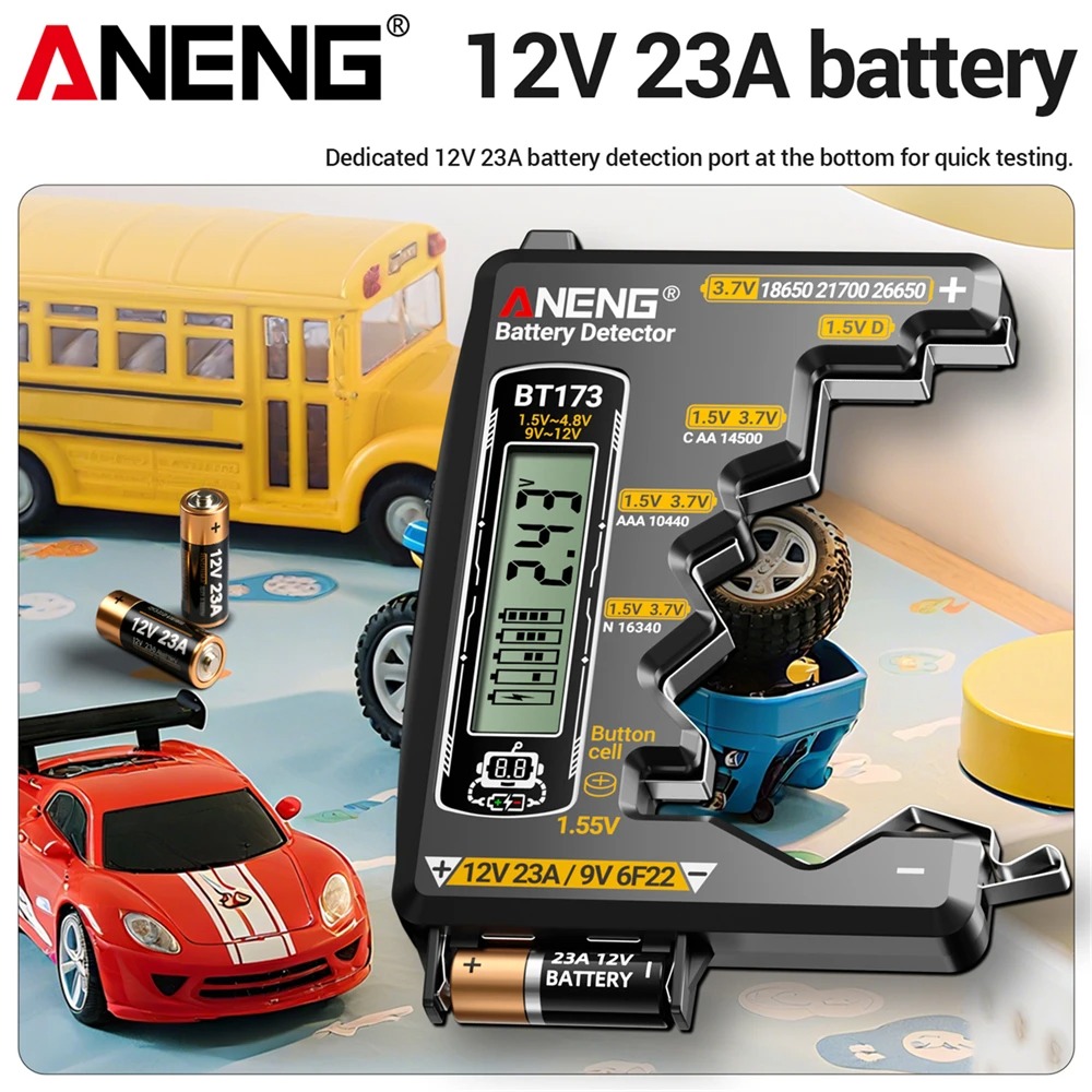 ANENG Alat Ukur Baterai Digital Battery Tester Button 9V 12V AA AAA - BT173 Gambar produk ANENG Alat Ukur Baterai Digital Battery Tester Button 9V 12V AA AAA - BT173 - 4