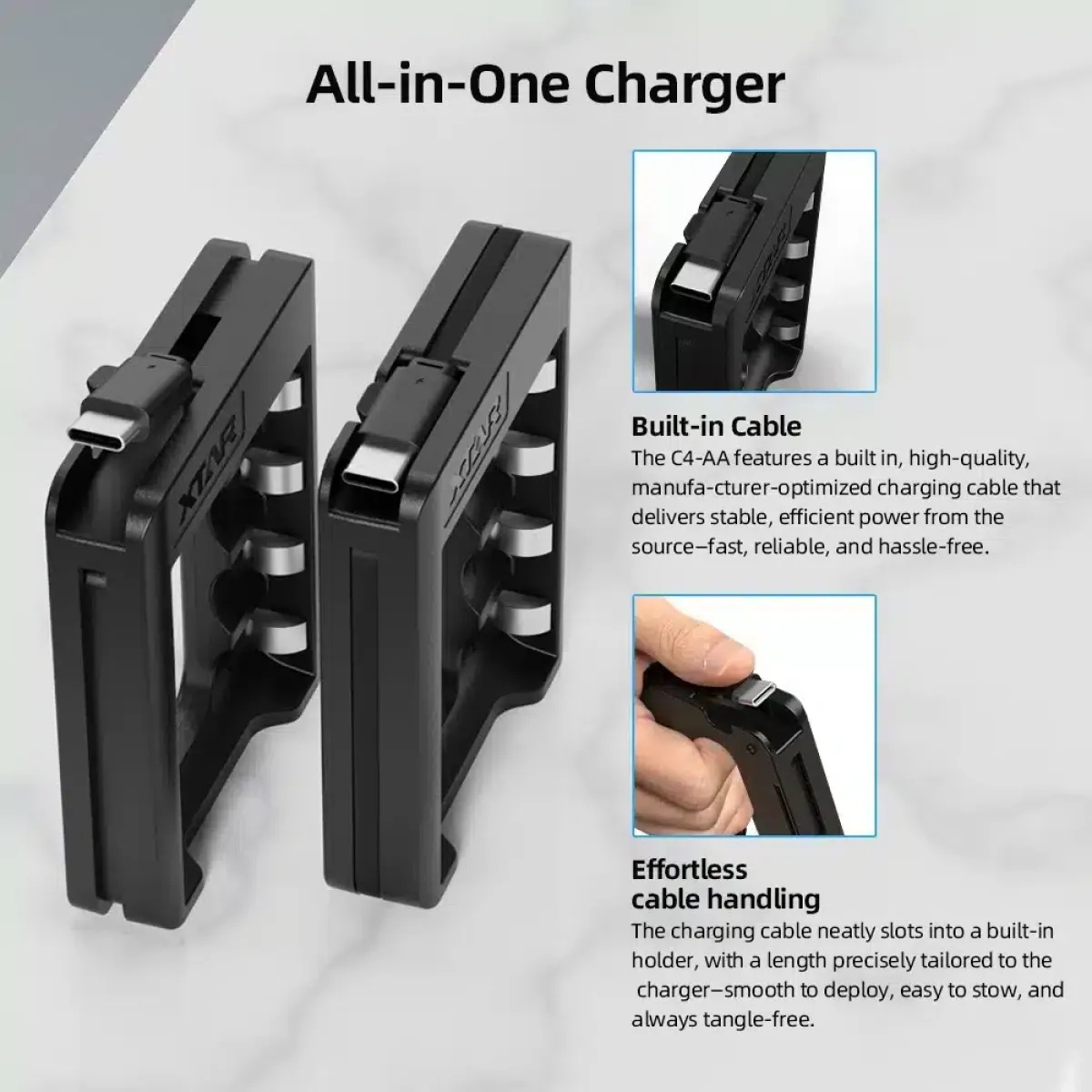 Gambar produk XTAR Charger Baterai 4 Slot AA 1.5 V Li-ion 5V 2A Built-in USB Type-C - C4-AA - 2