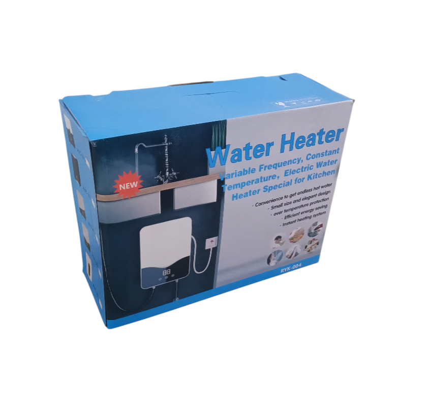 SHARB Pemanas Air Listrik Instant Water Heater Display IPX4 220V 5500W - RYK-004 Gambar produk SHARB Pemanas Air Listrik Instant Water Heater Display IPX4 220V 5500W - RYK-004 - Kemasan