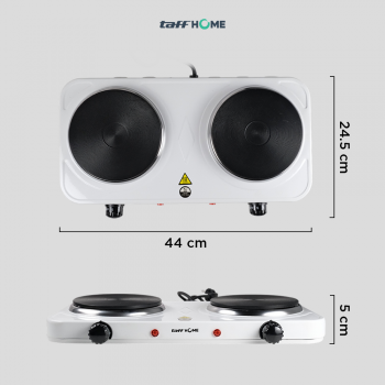 Gambar produk TaffHOME Kompor Listrik 2 Tungku Portable Hot Plate 2000W - H2-2000-04 - 8