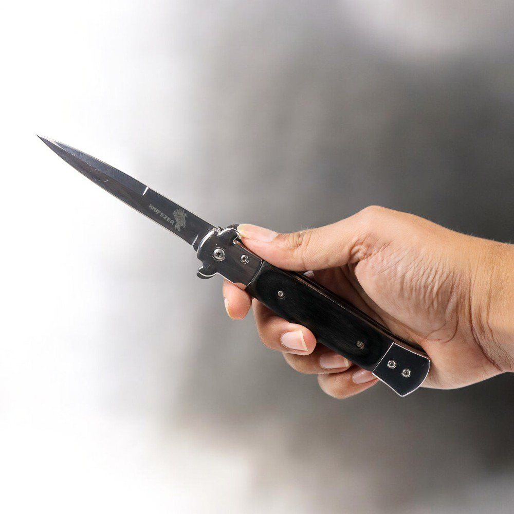 KNIFEZER Pisau Saku Lipat Folding Portable Knife Tool Wood Grip - S12 Gambar produk KNIFEZER Pisau Saku Lipat Folding Portable Knife Tool Wood Grip - S12 - 4