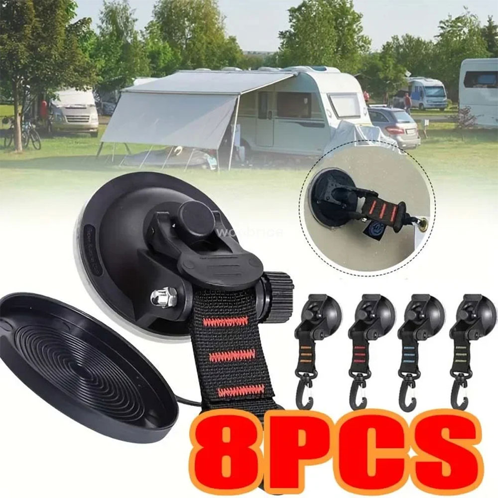 URJI Suction Cup Pengait Tali Flysheet Awning Camping Campervan 8 PCS - 4X Gambar produk URJI Suction Cup Pengait Tali Flysheet Awning Camping Campervan 8 PCS - 4X - Utama