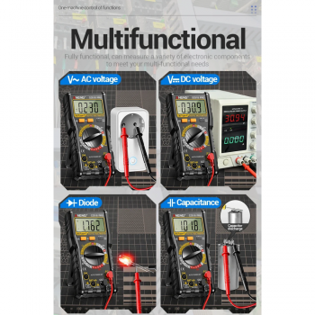 Gambar produk ANENG Digital Multimeter Voltage Tester Battery Test NCV 1999 Count - SZ818 Pro - 2