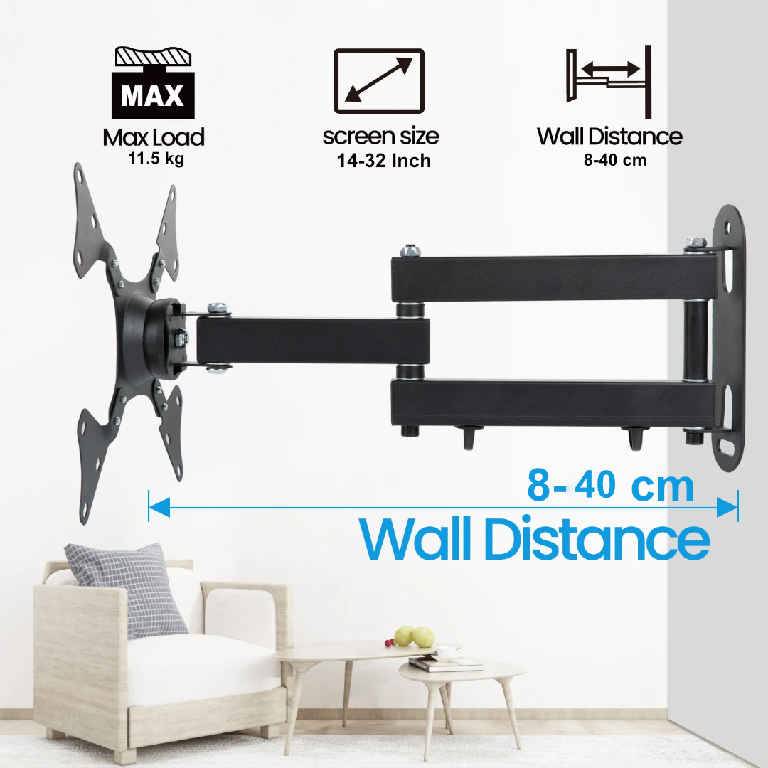ALROTA Bracket TV Dinding 360 Degree Rotate VESA 200x200 14-32 Inch - DKE-S32 Gambar produk ALROTA Bracket TV Dinding 360 Degree Rotate VESA 200x200 14-32 Inch - DKE-S32 - 6