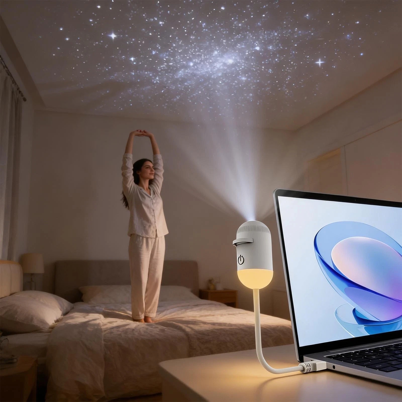 Xiaoying Lampu Tidur Proyektor LED 2in1 USB Galaxy Star Projector Lamp - ZL-10 Gambar produk Xiaoying Lampu Tidur Proyektor LED 2in1 USB Galaxy Star Projector Lamp - ZL-10 - Kemasan