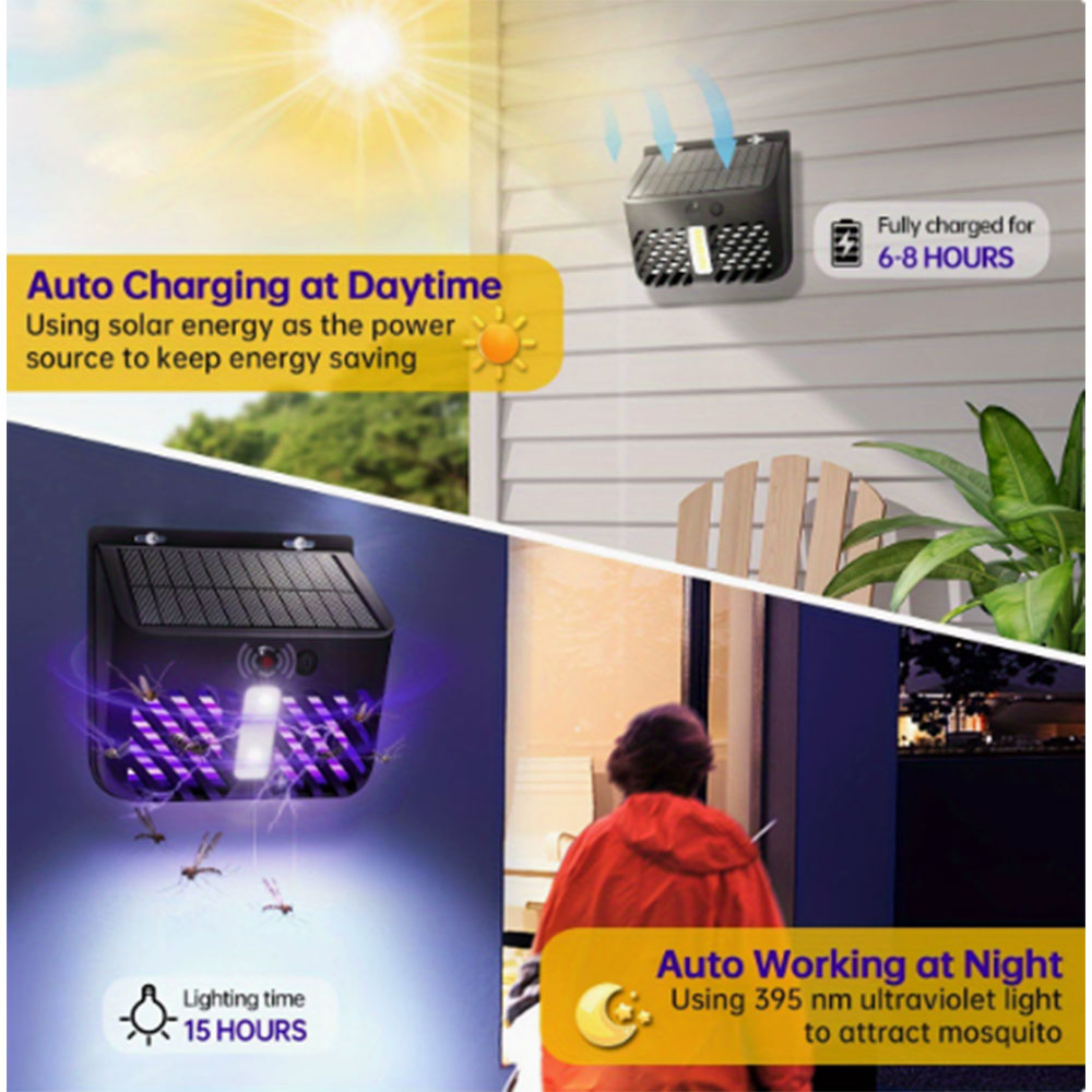 EM Lampu LED UV Anti Nyamuk 2in1 Solar Panel Mosquito Killer 800mAh - TY156 Gambar produk EM Lampu LED UV Anti Nyamuk 2in1 Solar Panel Mosquito Killer 800mAh - TY156 - 2