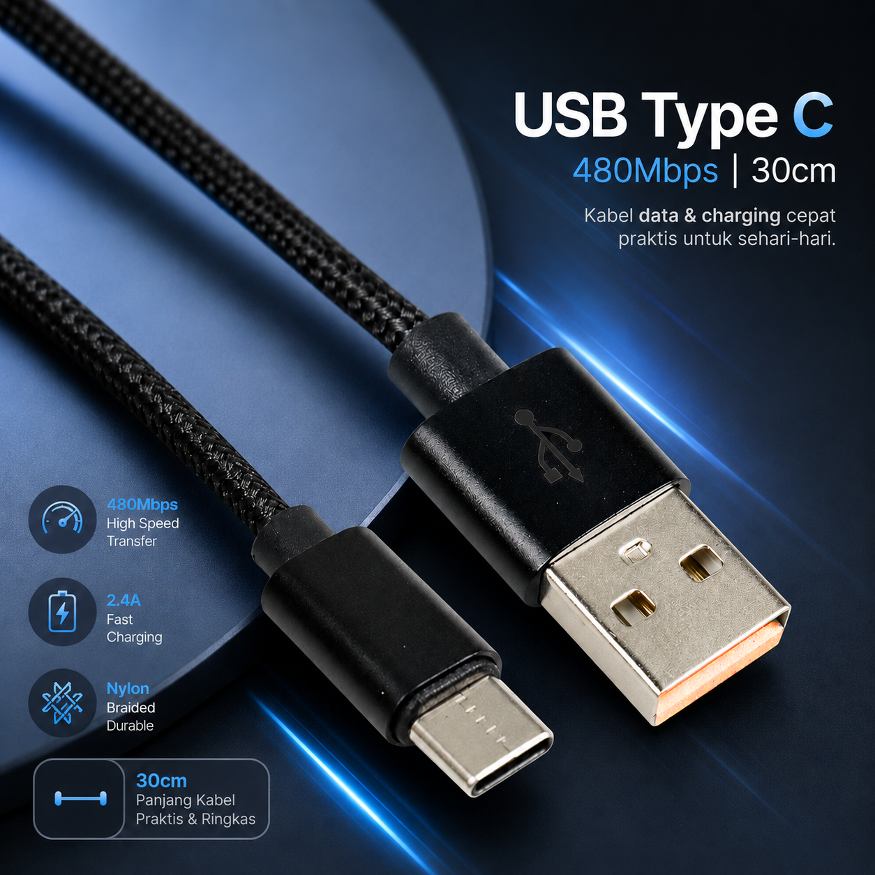 Dragon Line Kabel Data USB Type C Multifungsi Braided 480Mbps 30cm - AV140 Gambar produk Dragon Line Kabel Data USB Type C Multifungsi Braided 480Mbps 30cm - AV140 - Utama