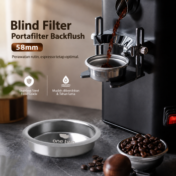 Gambar produk One Two Cups Basket Blind Filter Portafilter Backflush Stainless Steel 58mm - Y582