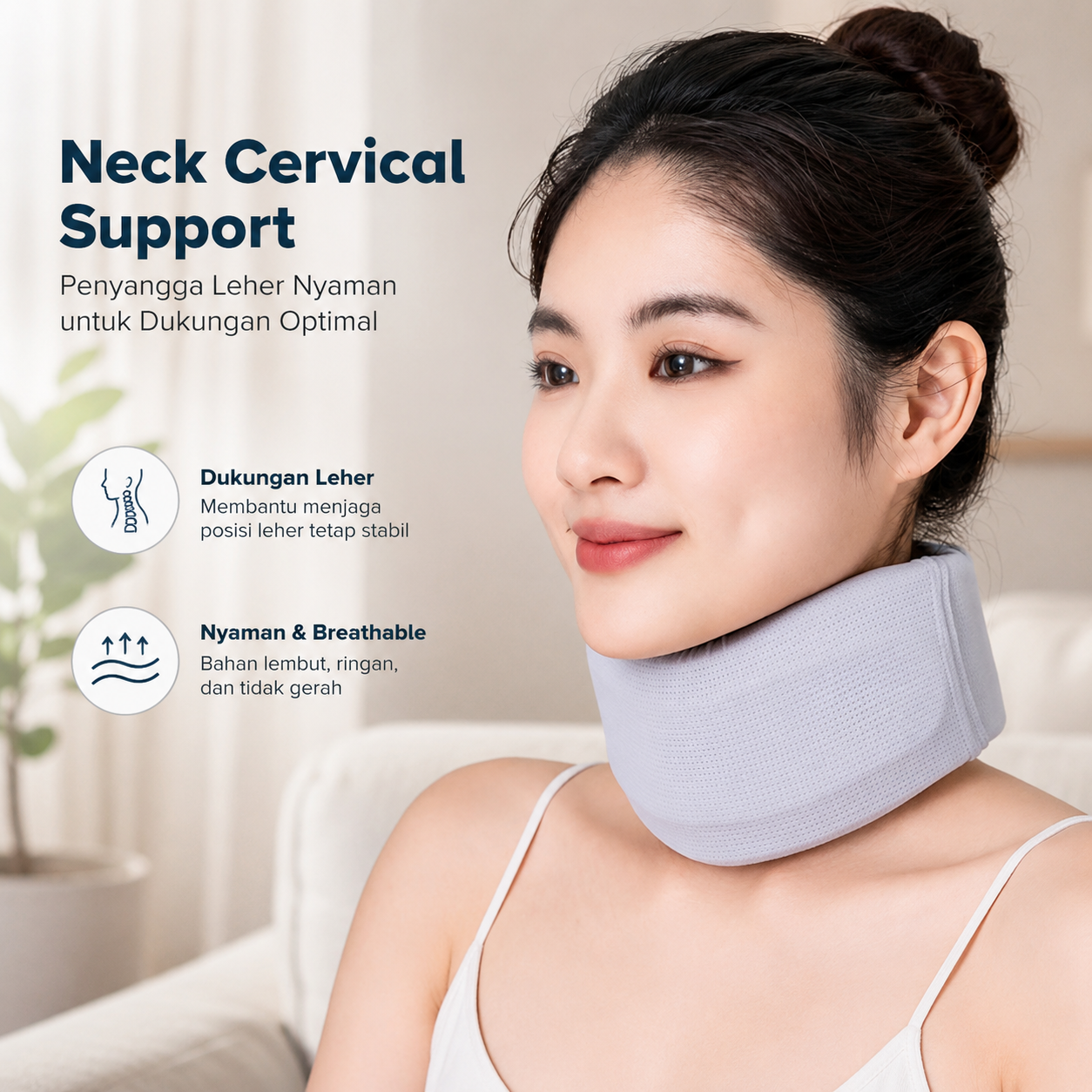 Gambar produk DELMU Penyangga Leher Collar Neck Cervical Support Adjustable Size L - D-34 - Utama