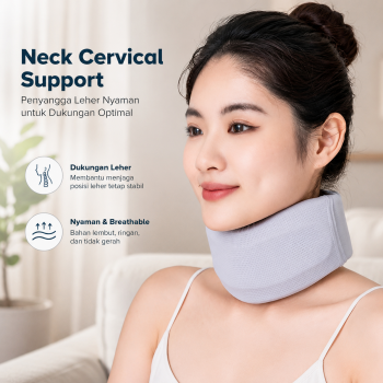 DELMU Penyangga Leher Collar Neck Cervical Support Adjustable Size L - D-34